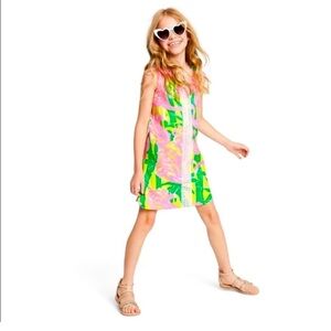 NEW! Lilly Pulitzer for Target Fan Dance Flamingo Shift Dress Girls SZ L (10-12)